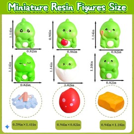 EVDERS 9Pcs Mini Resin Dinosaur Figures, Small Animals to Hide Mini Resin Dinosaurs, Miniature Dinosaur Figurines for Vase Fillers Micro Dollhouse Aquarium Decorations