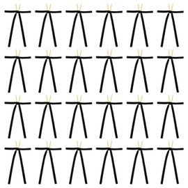 PATIKIL Velvet Bows, 24 Pcs Velvet Ornaments Ribbon Gift Bows Vintage Wreath Bow for Christmas Tree Wedding Birthday Parties Decor, Black (3/8" Width, 5x7 Inch)