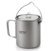Lixada Lightweight Titanium 3 Pieces Set Titanium 750ml Pot 350ml