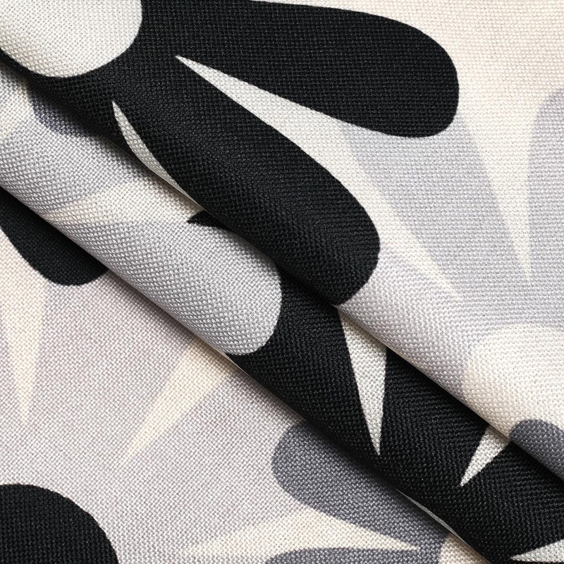 Black Grey Table Runner Modern Floral Table Runner Outdoor Table
