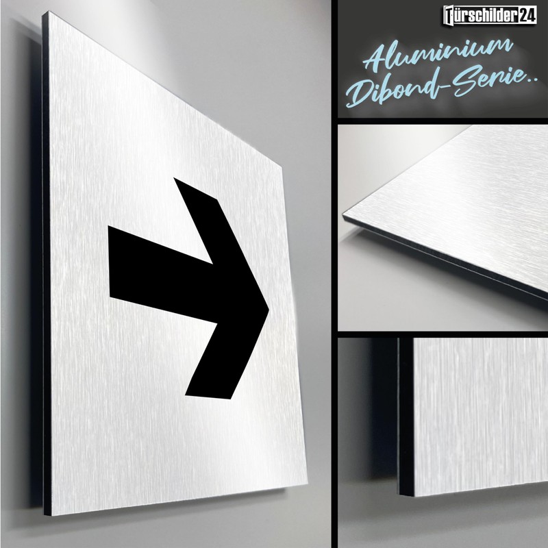 Türschilder24 Aluminium Dibond Door Sign 120 x 120 x 3
