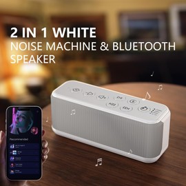 OnLyee White Noise Sound Machine with Bluetooth Speaker, 15 Soothing Sounds, Office Privacy & Noise Canceling, 3000mAh Rechargeable Battery, Auto-Off Timer & 8-Level Volume– Ideal for Baby