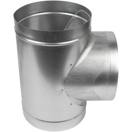 8" Inch T-Shape Ducting Splitter - 90 Degree Galvanized Steel 3-Way Dust Collection Fitting - Branches for Exhaust Fan - Ducting Adapter - Duct Hose Connector