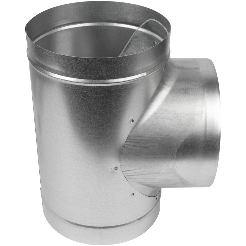 8" Inch T-Shape Ducting Splitter - 90 Degree Galvanized Steel