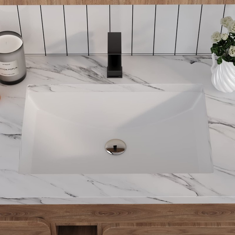 DeerValley DV-1U101 Ally Undermount Bathroom Sink Rectangular, 21'' x 15''