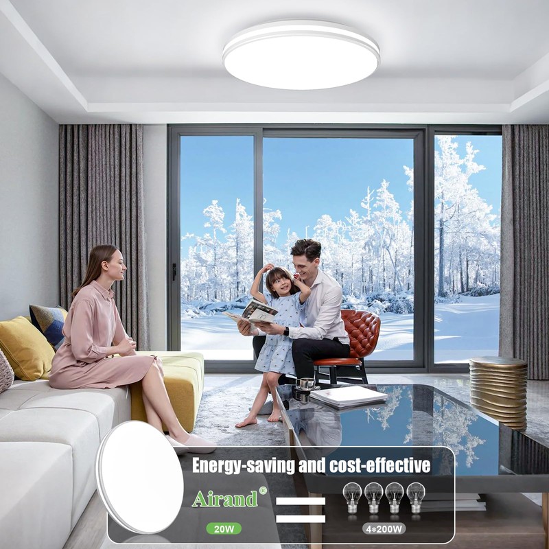 Airand 10.2 Inch Flush Mount Ceiling Light Fixture, 20W LED