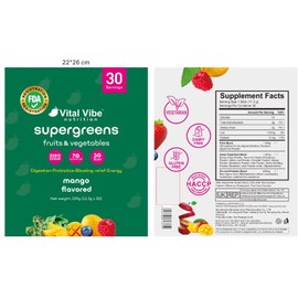 Fengsheng Home Super Greens Powder 339g - Green Powder Superfood with 648mg Pre and Probiotic Blend 13 Active Superfood Ingredients - Vitamin & Mineral, 100% Vegan, No Additives - Boost Energy, Digestion & Immunity