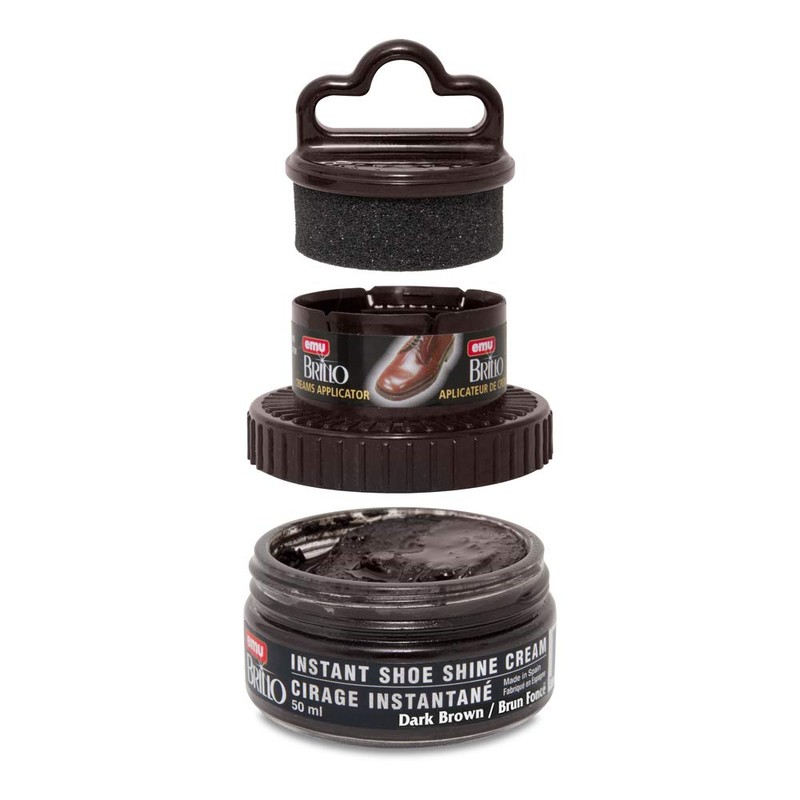 Moneysworth & Best Instant Shoe Shine Cream Kit, Dark Brown,