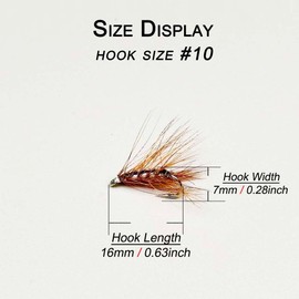 10Pieces Fly Fishing Flies Lure Artificial Insects Winged Caddis/Griffith Fly Salmon Flies Trout Nymph Fly Fishing Bait (Brown)