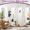 HIGREENA Room Divider 5.6FT Pegboard Display Wood Room Divider Panel