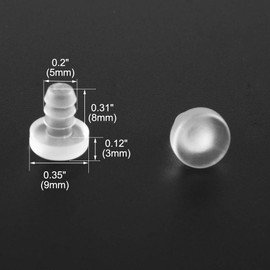 uxcell 25pcs 5mm Clear Flat Soft Stem Bumper Glide Patio Outdoor Furniture Chair Desk
