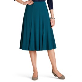 Chums Ladies Lined Soft Jersey Skirt with Godet Panels Teal 12-14