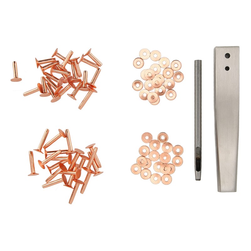 Ejoyous Copper Rivets Set, Leather Copper Rivets Round Head and