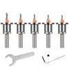 Yakamoz 5Pcs Countersink Drill Bit Set with Adjustable Depth Stop