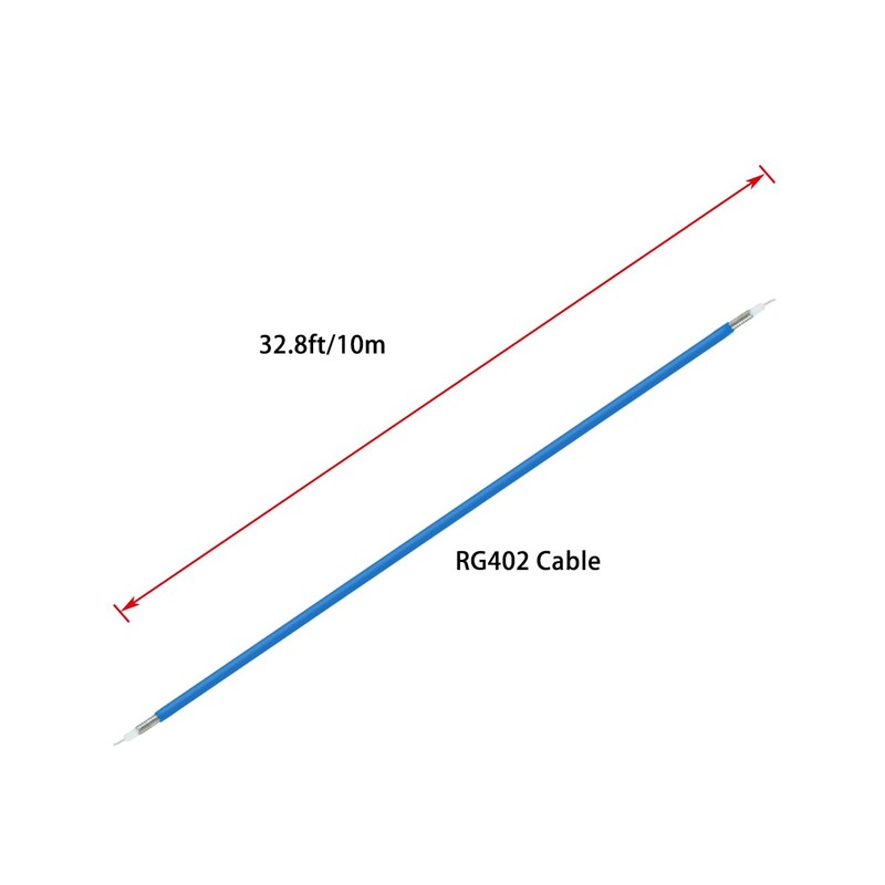 Vecys 32.8ft/10m RG402 Semi-Flexible RF Coaxial Cable RG402 .141 Inch