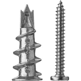 Shopexa 50pk Plasterboard Fixings, Heavy Duty Plasterboard Wall Plug Anchors with Screws|Self Drilling Rawl Plugs for Stronger Grip & Lasting Quality for Wall Hanging Stuff