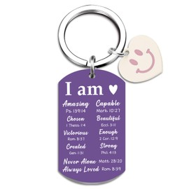LKBVUG Christine Gifts For Women Religious Gifts Christian Inspirational Encouragement Gift For Women Teen Girl Best Friend Mom Bible Verse Motivational Cheer Up Gift Ideas Keychains Accessories