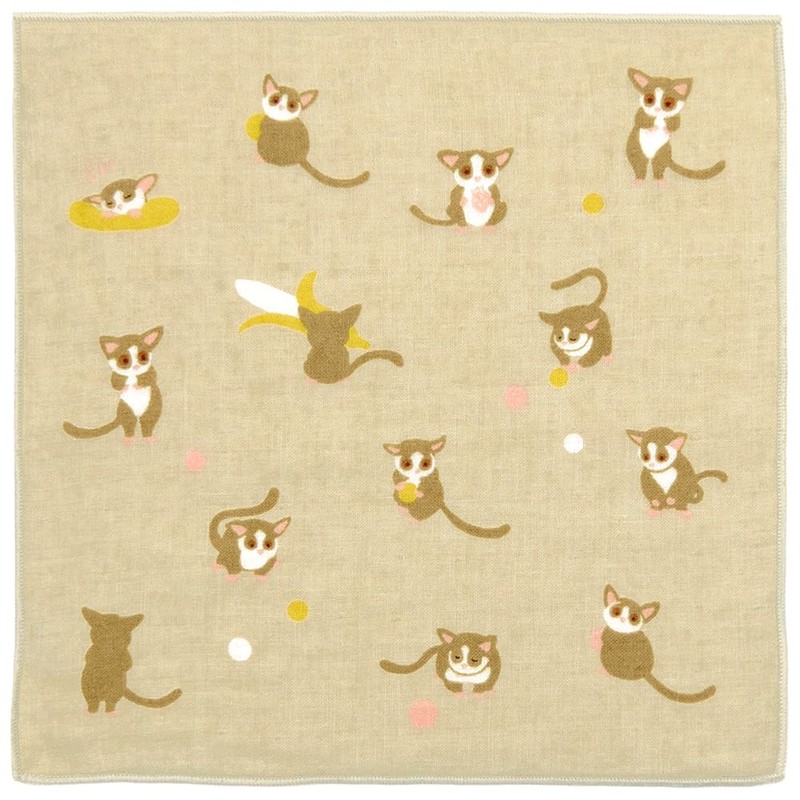 Hamamonyo Washed Towel Handkerchief Japanese Taupe