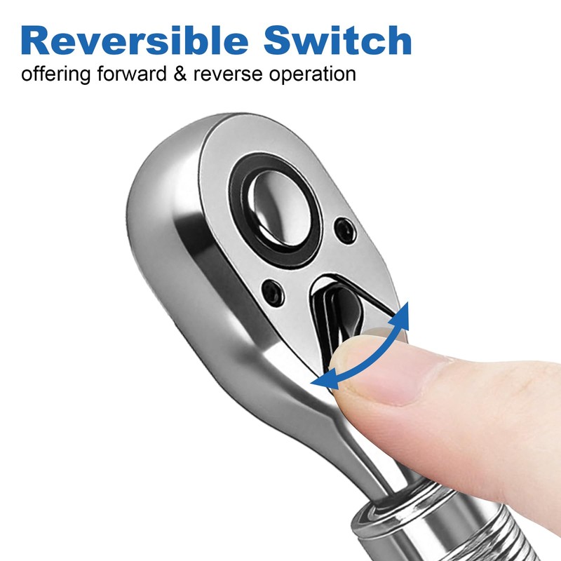 HOYETO 1/4" Extendable Ratchet Wrench, 72-Tooth Telescopic for Auto Repair