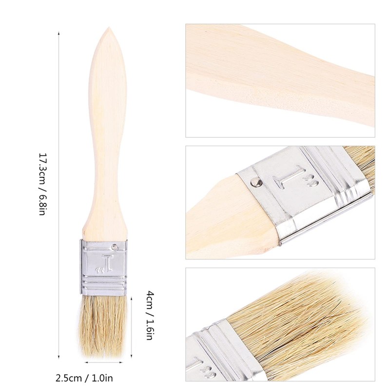 5 Piece Outdoor BBQ Brush Set with Wooden Handle Accessory