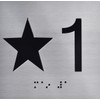 STAR 1 (STAR 1ST) Elevator Jamb Plate sign with raised