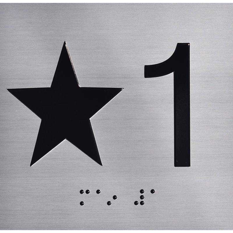 STAR 1 (STAR 1ST) Elevator Jamb Plate sign with raised