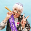 YARIEW Purple Crown + 70th Celebration Sash, Pearl Pin, and