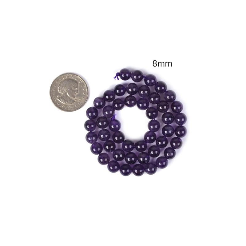 abalorio redondas sueltas de amatista de 8 mm para hacer