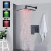Rozin 8" Rainfall Shower Head Matte Black Shower Faucet System