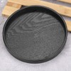 Serving Trays, Super Round, Black, Non-Slip Wooden Plates, 21 cm/24