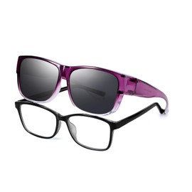 LVIOE Rectangle Square Trendy Oversized Wraparound Fit-Over Sunglasse Women Men to Wear Over Eyeglasses Polarized LS3088