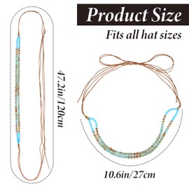 52 Inch Cowboy Hat Bands for Women, Cowboy Hat Band for Men Ethnic Western Rural Hats Belts Western Hats Band for Women Men Cowgirl Rope Belt, Hand Made Replaceable Hat-Belt for Panama-Hat Fedora