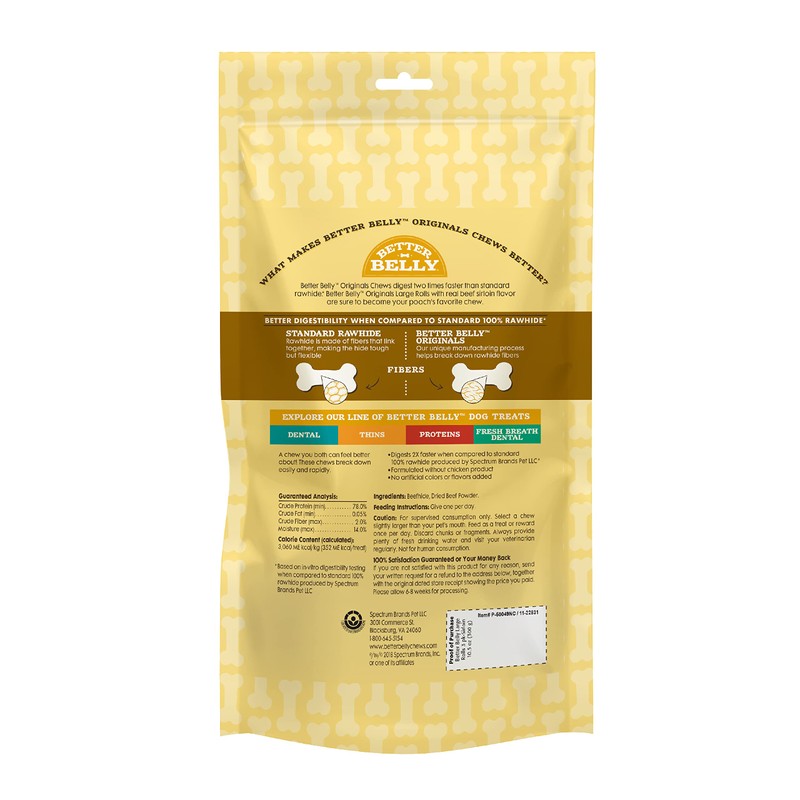 Better Belly Highly Digestible Rawhide Large Roll ChewS