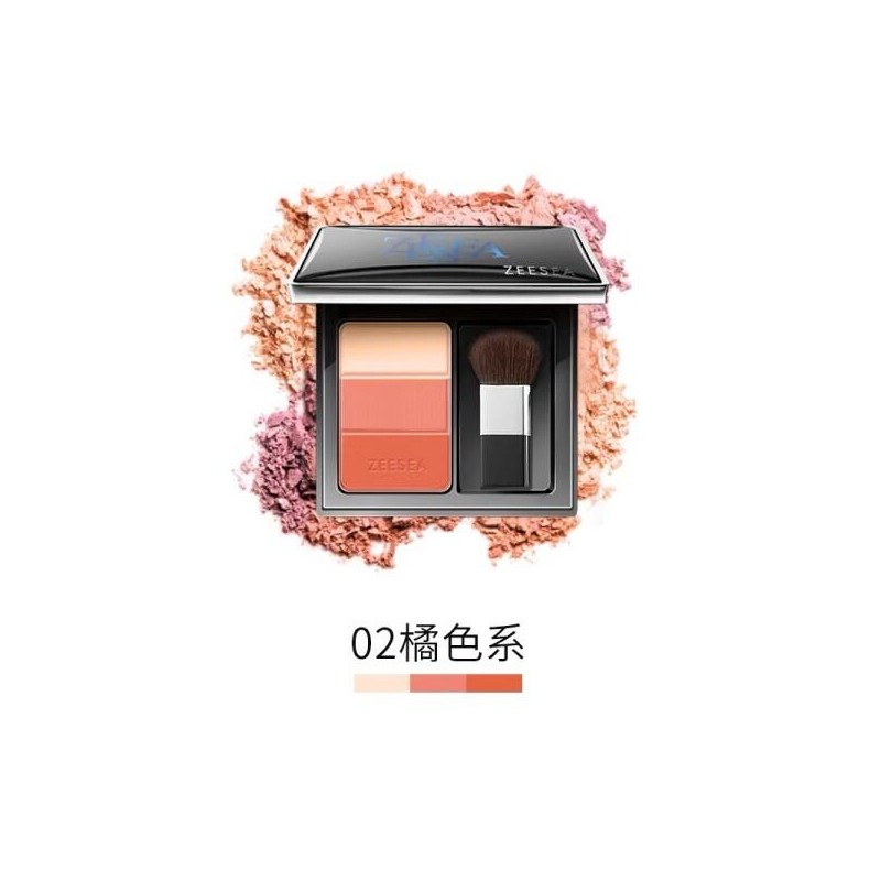 ZEESEA 3 가지 색상 블러시 플레이트 보습 브라이트닝 오래 지속되는