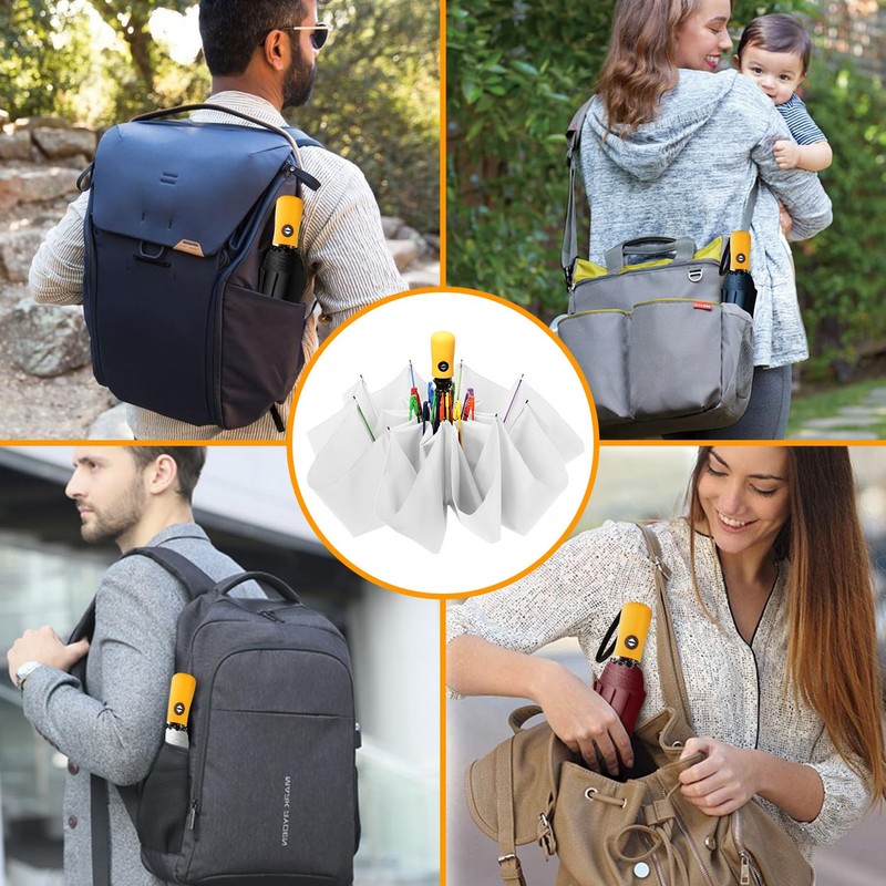 BESTKEE Windproof Travel Folding Umbrella Automatic, Large Rain Folding Compact