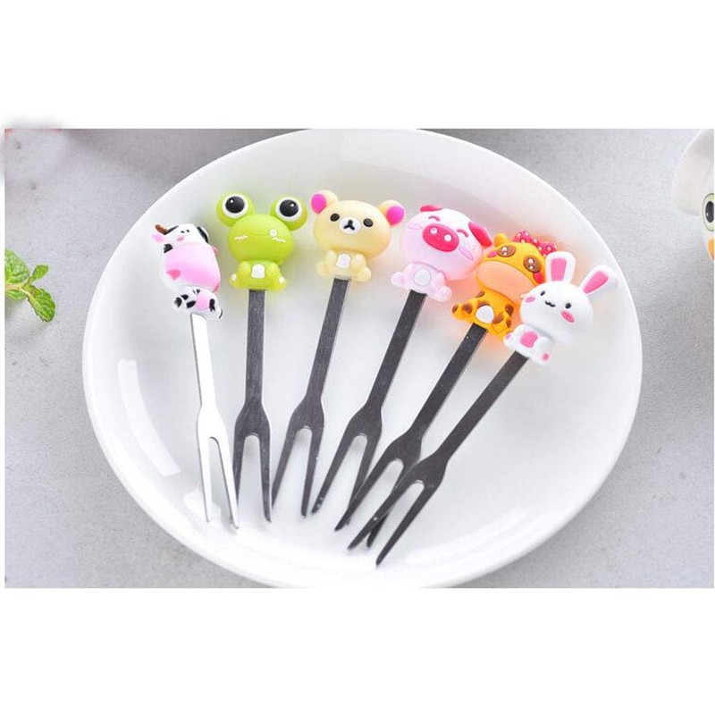 Fruit Fork, Cute Set of 6 Fruit Forks with Holder