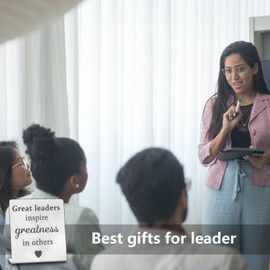 Secret Santa Gifts for Boss Leather, Boss Christmas Appreciation Gifts for Women Men, Christmas Thank You Gift for Bosses Female Male, Thank You Plaque Office Decor, Cool Plaque Gift for Male Bosses