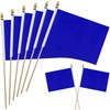 WEITBF 12Pcs 8×12 Inch Solid Blue Flags Small Blank Sublimation