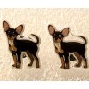 Chihuahua Dog Standing Teeny Tiny Flat Acrylic Stud Earrings Jewelry