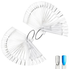 100 PCS Clear Nail Swatches | Fan-Shaped Nail Swatch Sticks | Perfect for Nail Art Display and Color Comparison | Reusable and Durable Plastic