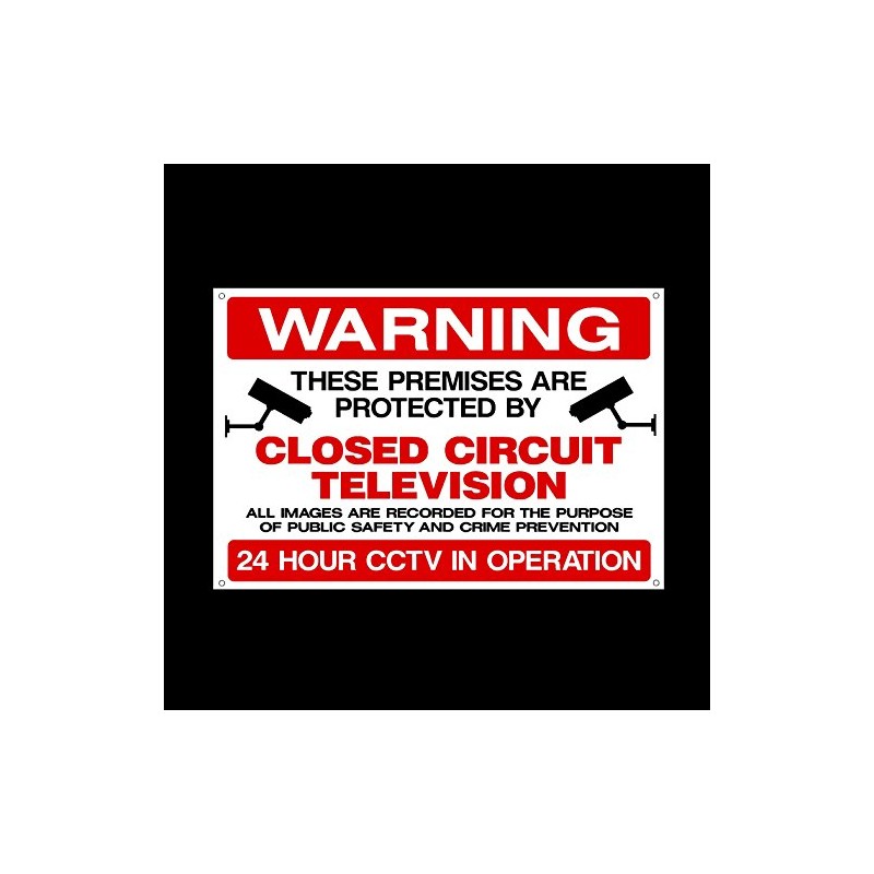 CCTV Closed Circuit Television Plastic Sign with 4 Pre-Drilled Holes