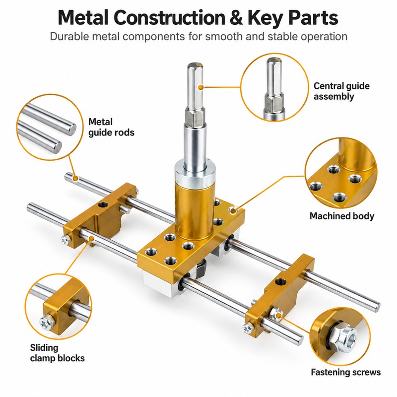 Door Lock Mortise Jig Kit with X Cutters – Adjustable