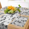 ABAKUHAUS Grey Table Runner & 4 Piece Placemats, Craftsman Circle