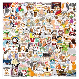 Guinea Pig Sticker Set, 100 Pieces, Animal Decoration for Car, Laptop, Skateboard, Bicycle, Moped, Motorcycle, Bicycle, Computer, Suitable for Adults and Children