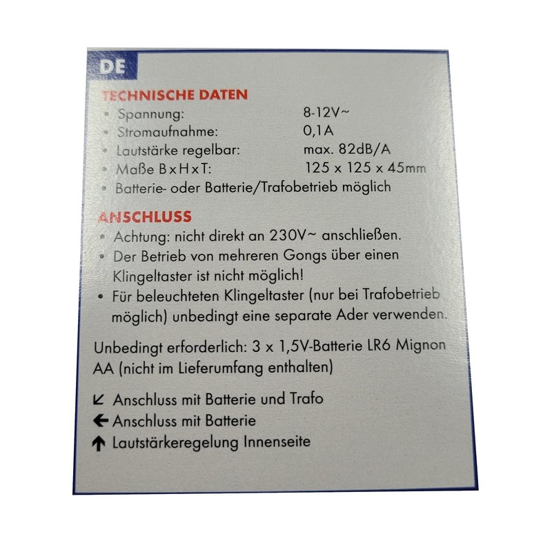 Electronic Westminster Doorbell Melody 82 dB REV Knight Silver Bell