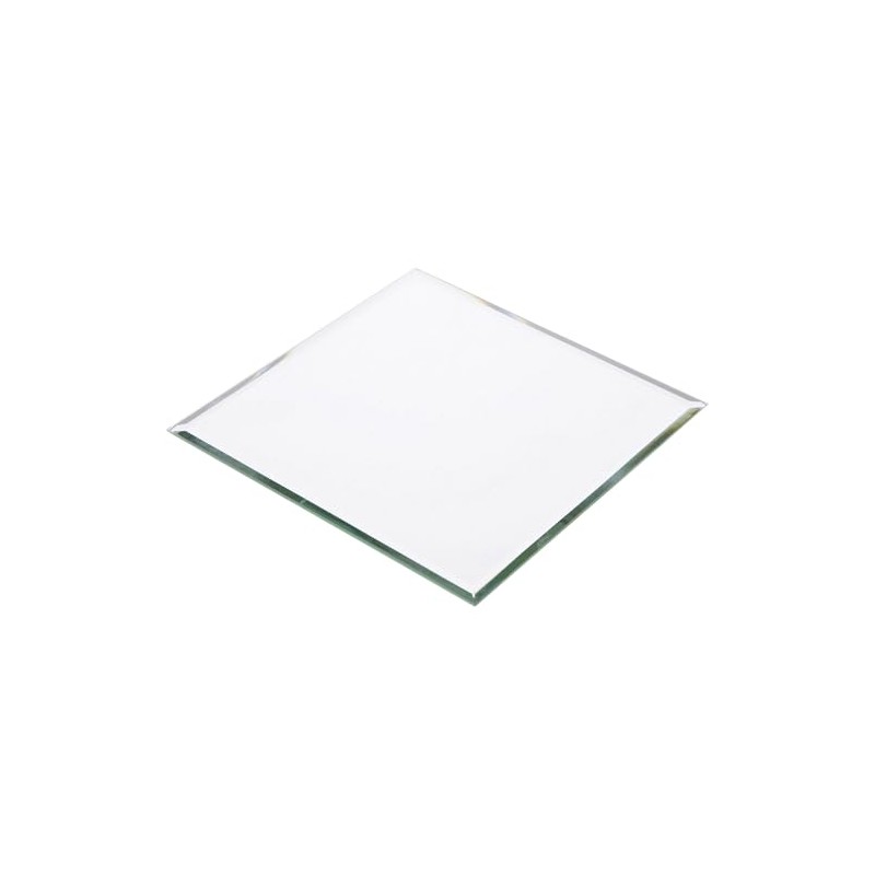 Plymor 6 x 6 inch Square, 3mm Thick, Beveled Glass