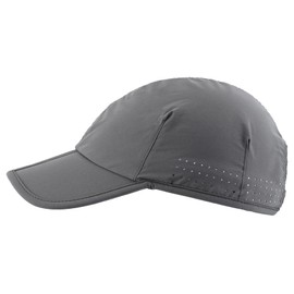 Decentron Men's Quick Dry Running Hat Stretch Fitted Sport Cap Water-Resistant UV Sun Hat Dark Grey