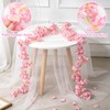 QEEYON 4 Pcs 180cm Cherry Blossom Garland, Artificial Pink Flower