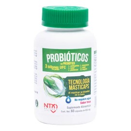 Enzimas Digestivas Probióticos Con Inulina De Agave 60 Caps Fresa                                                                                     