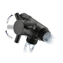 PDPBath Brass 3 Way Shower Arm Diverter Valve for Handheld Shower Head and Fixed Shower Head, G1/2 Universal Connection - Matte Black